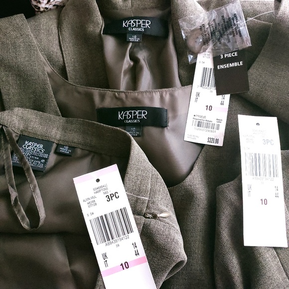 Kasper Classics Women Suits 3pc Blazer Top Pant Size 10 (32x31) - NWT - Picture 7 of 8